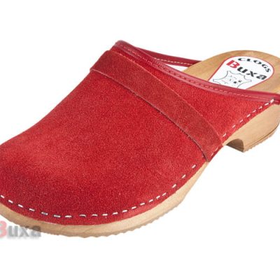 Zoccoli classici da donna P1 in camoscio rosso