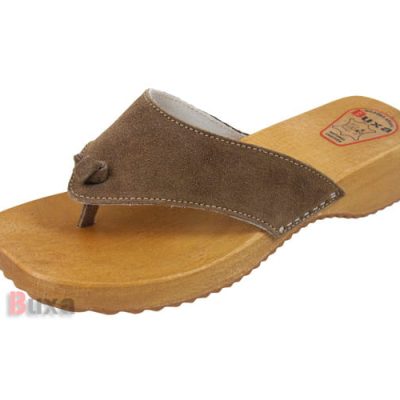Pantofole in legno J1 velluto marrone
